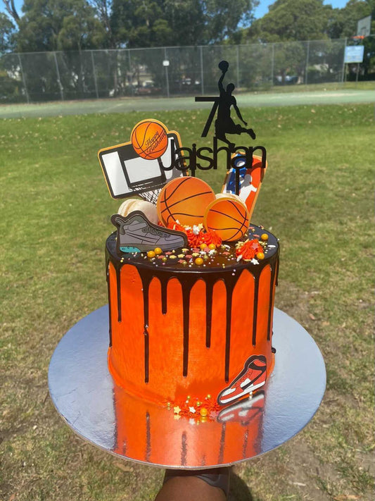 Basketball Cake Topper with Name and Age