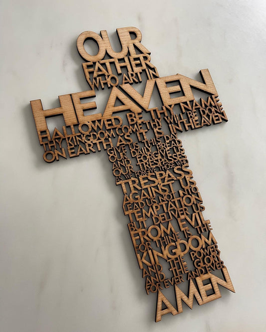 The Lords Prayer Timber Cross