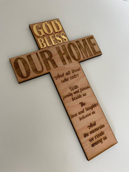 God Bless Our Home Cross