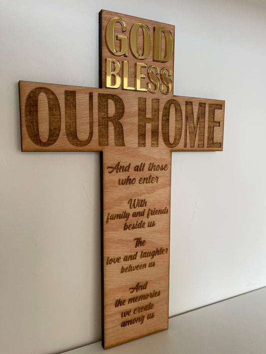 God Bless Our Home Cross