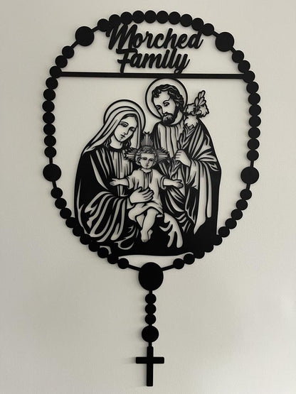 Rosary Wall Plaque - The Holy Family (No Names)