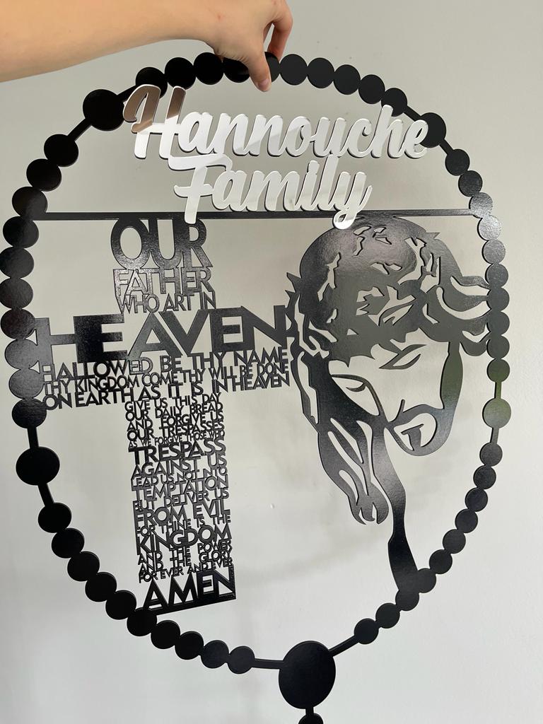 Rosary Wall Plaque (No Names) - Jesus and Lords Prayer